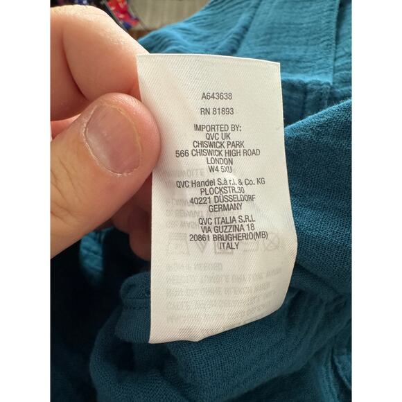 Isaac Mizrahi Live Bridgehampton Cotton Gauze Jacket Deep Sea 1X NWOT - Picture 11 of 13